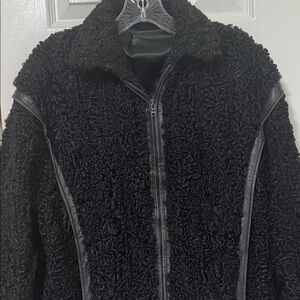Black Faux Fur Women's Vintage Jacket by El Paraiso / Madrid